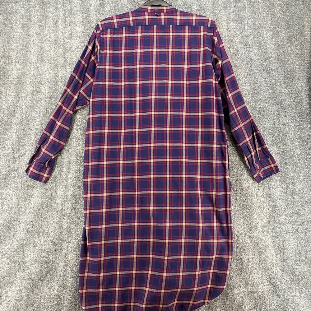 Uniqlo Ines De La Fressange Shirt Dress Size M Blue‎ Flannel Button Up Farm Barn - Picture 4 of 9